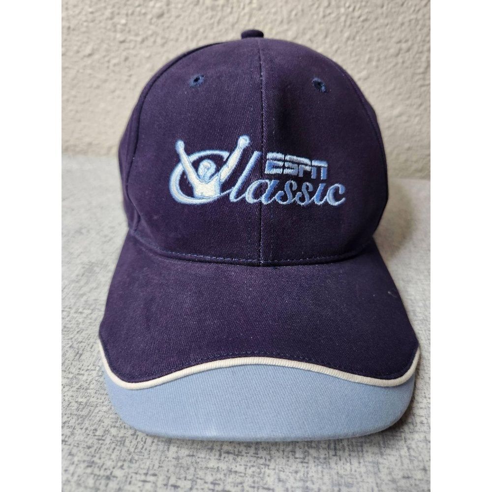 ESPN Classic Baseball Cap Dark & Light Blue Embroidered Logo  Adjustable NWT!